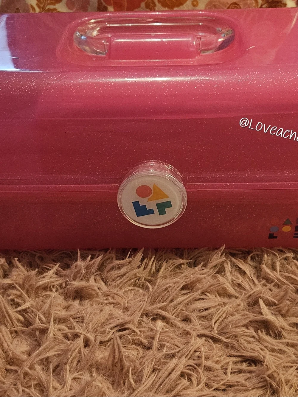 Pink✨️Glitter Cosmetic Case with Colorful Logo